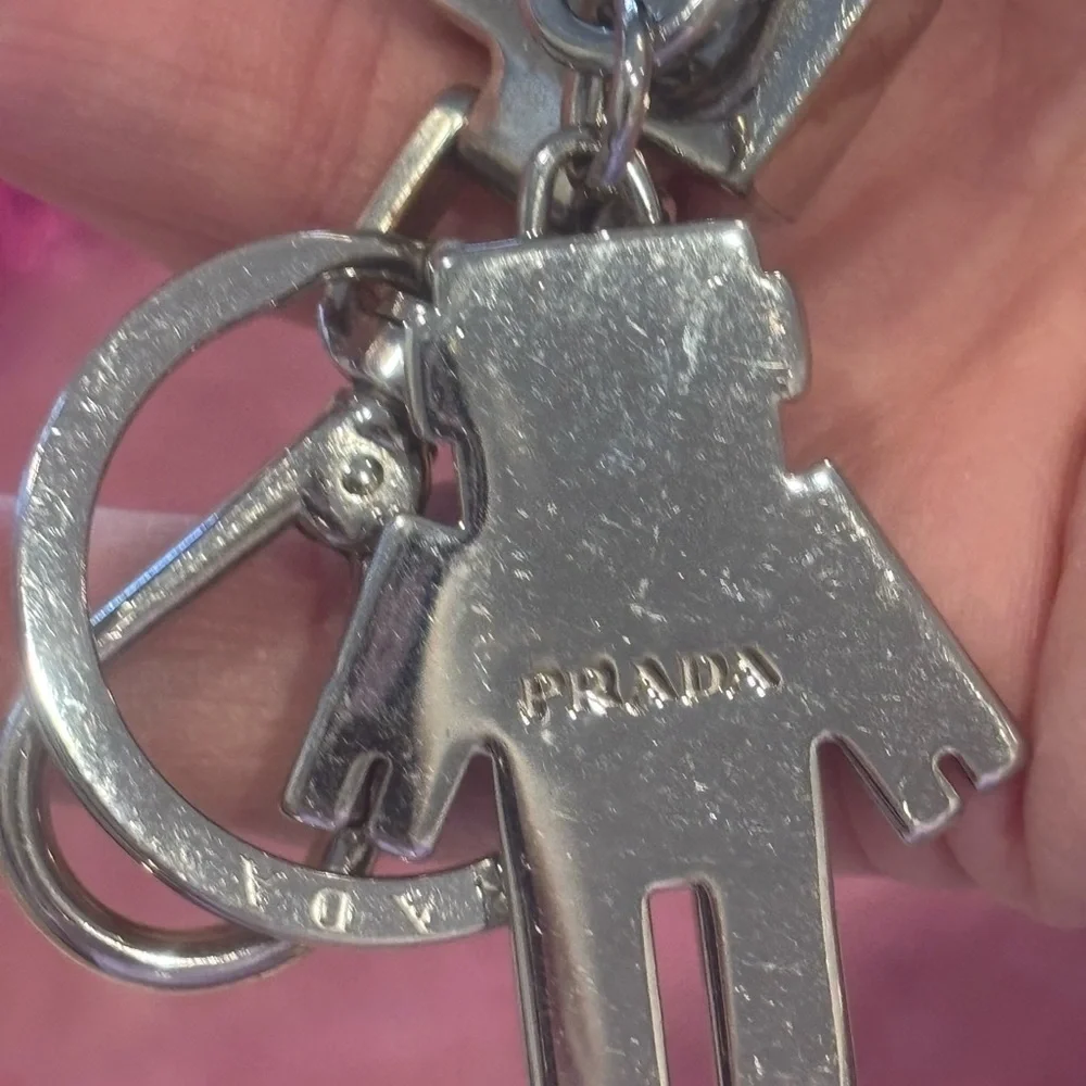 Mom Sale🌸 PRADA Black Saffiano Leather Keychain with Robot Charm $295